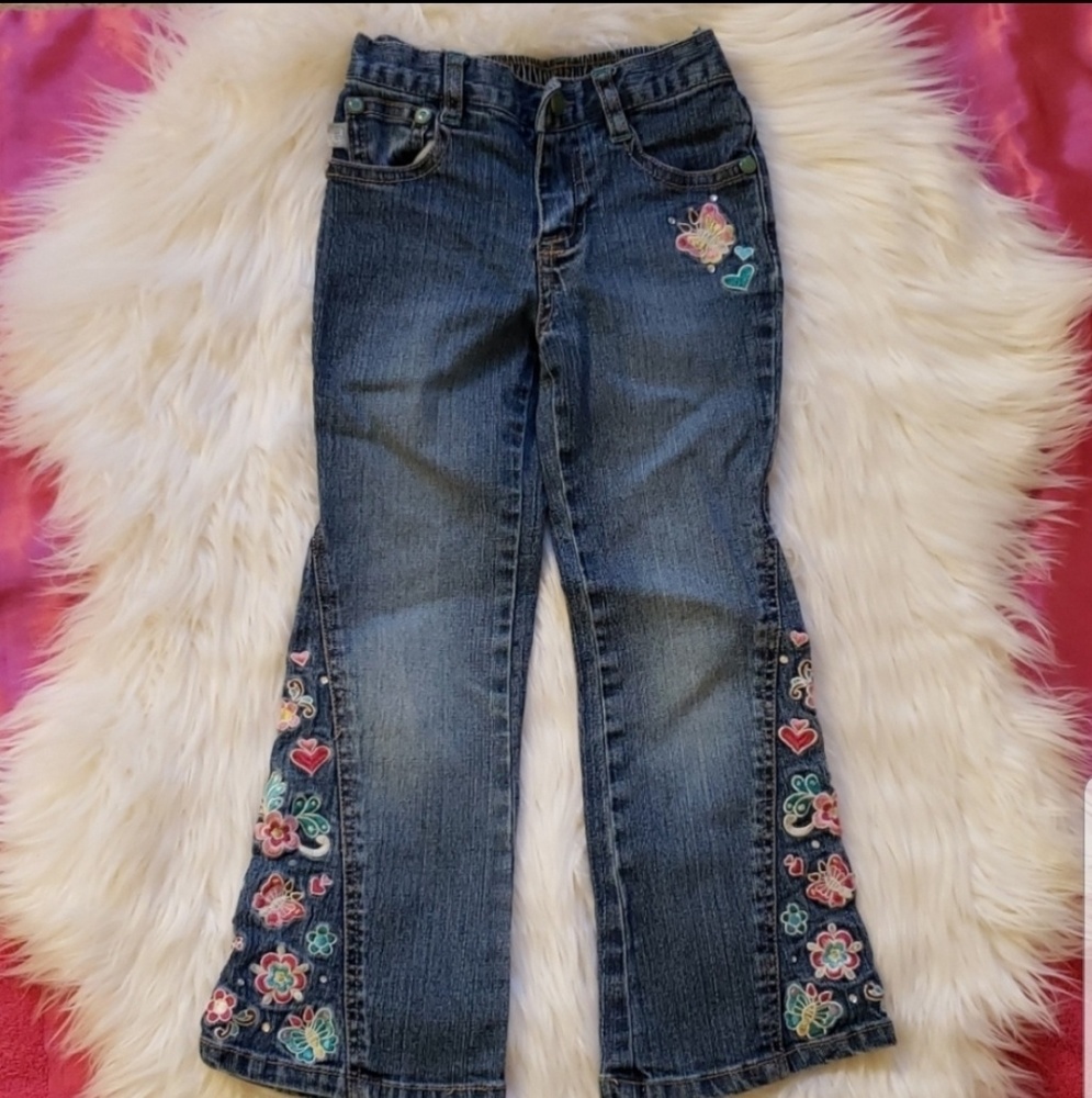 🌺BONGO🌺Flare Flower Power Jeans Size 4 Slim